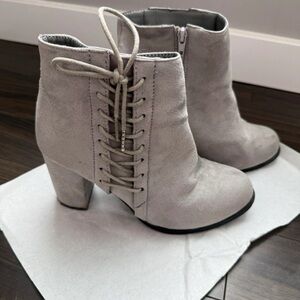 Gray Suede Ankle Boots